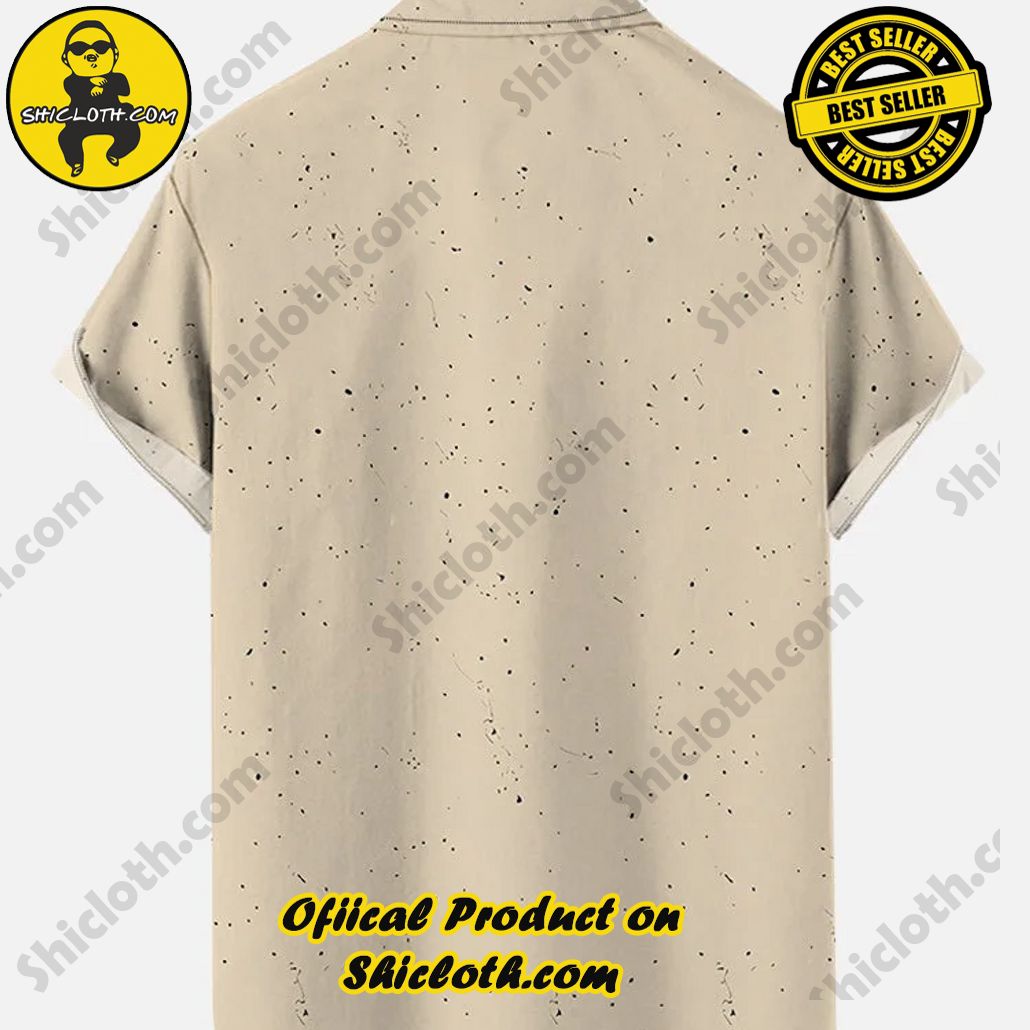 Abstract Vintage Geometric And Space War Elements Printing Short Sleeve Shirt Abstract Vintage Geometric And Space War Elements Printing Short Sleeve Shirt