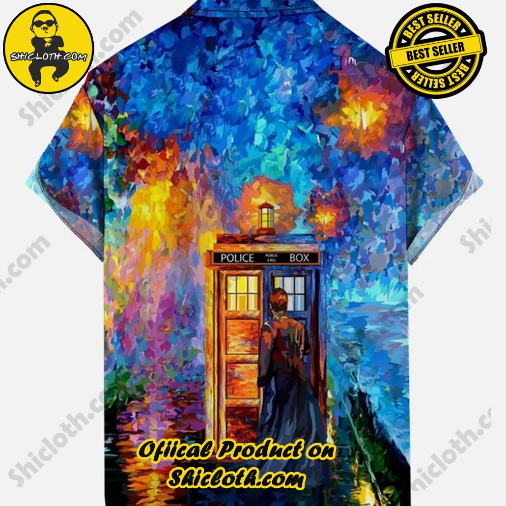 Artistic Abstract Oil Painting Starry Night And Time Travel Box Printing Breast Pocket Short Sleeve Shirt Artistic Abstract Oil Painting Starry Night And Time Travel Box Printing Breast Pocket Short Sleeve Shirt