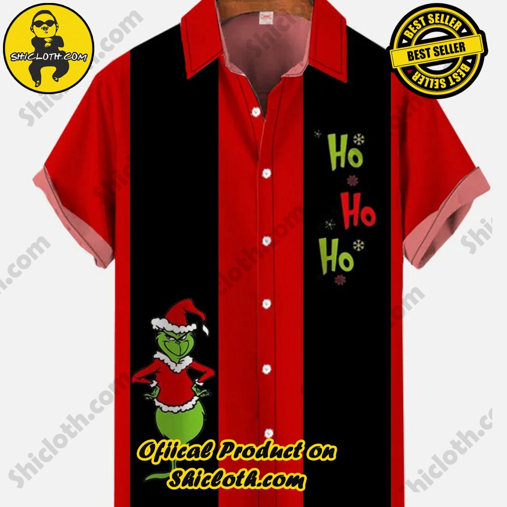 Shicloth's Tropical Elegance: Embrace Summer Vibes with Our Hawaiian Shirt and Shorts Set 12 Black And Red Contrasting Retro Striped Furry Monster HO Printing Holiday Short Sleeve Shirt