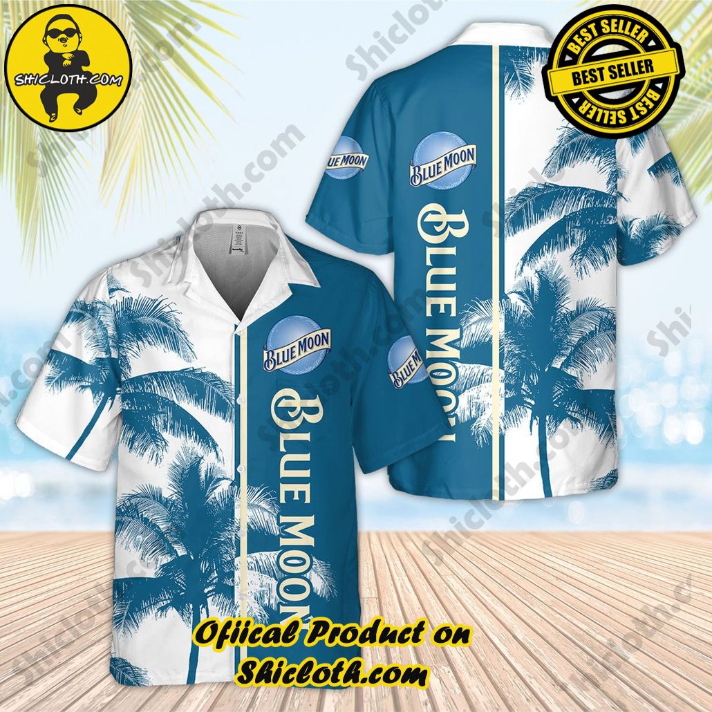 Stay Cool and Stylish: Shicloth's Tropical Button Shirt Collection 4 Blue Moon Palm Hawaiian Shirt