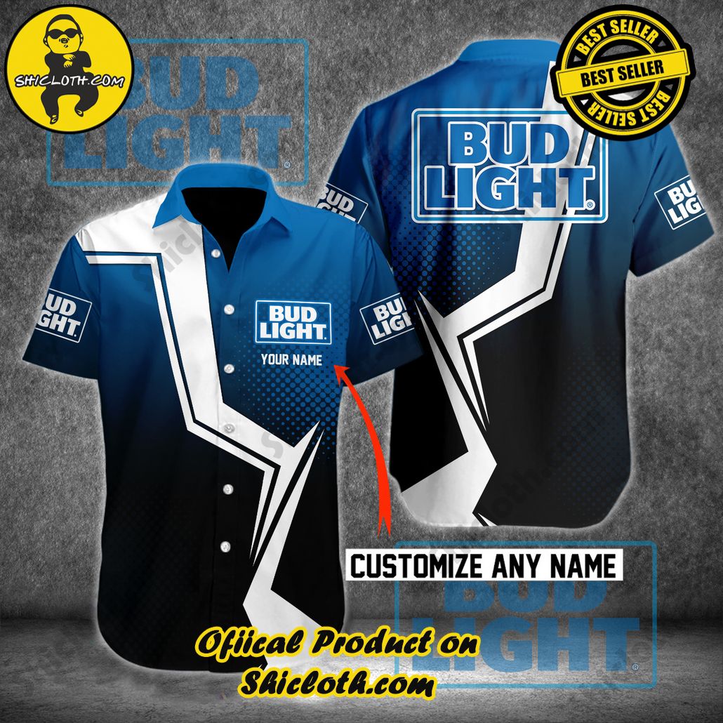 Stay Cool and Stylish: Shicloth's Tropical Button Shirt Collection 8 Bud Light Personalized Button Shirt