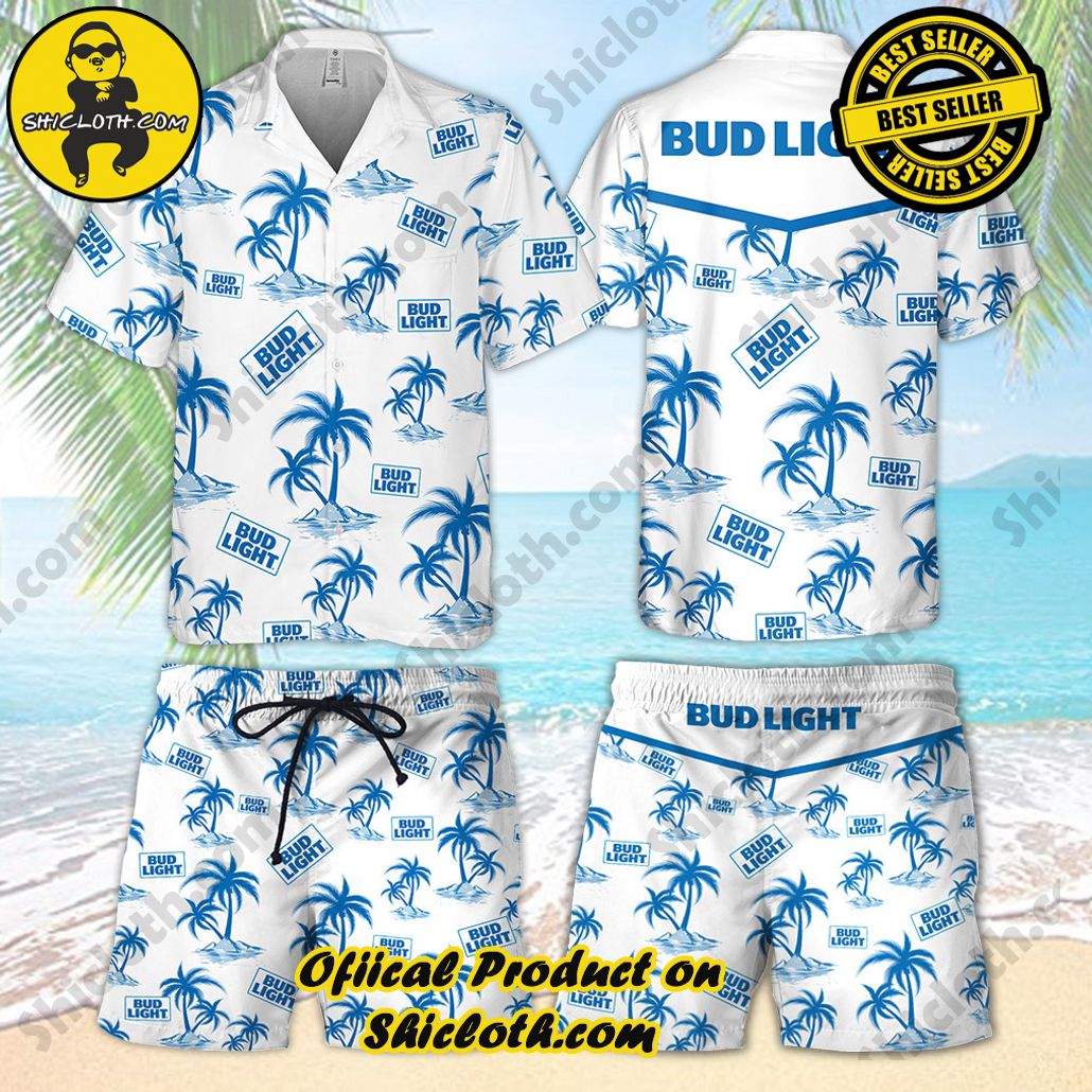 Stay Cool and Stylish: Shicloth's Tropical Button Shirt Collection 9 Bud Light Tropical Hawaiian Shirt and Shorts Set