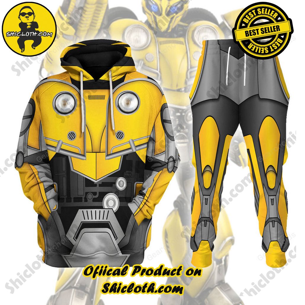 Transform Your Style: Shiclothshop's Futuristic Elegance in the Transformers Outfit Costume Collection 5 Bumblebee Costume Cosplay Hoodie Tracksuit