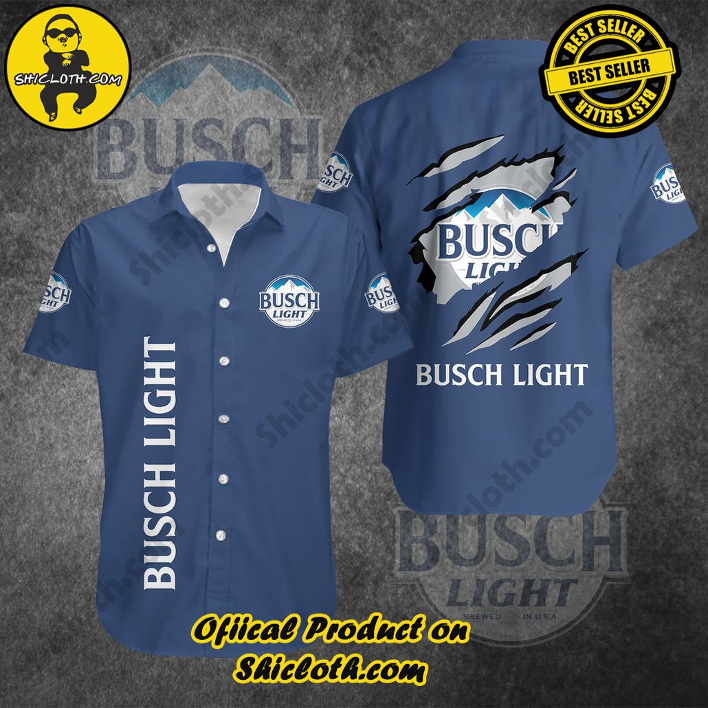 Stay Cool and Stylish: Shicloth's Tropical Button Shirt Collection 13 Busch Light Button Shirt