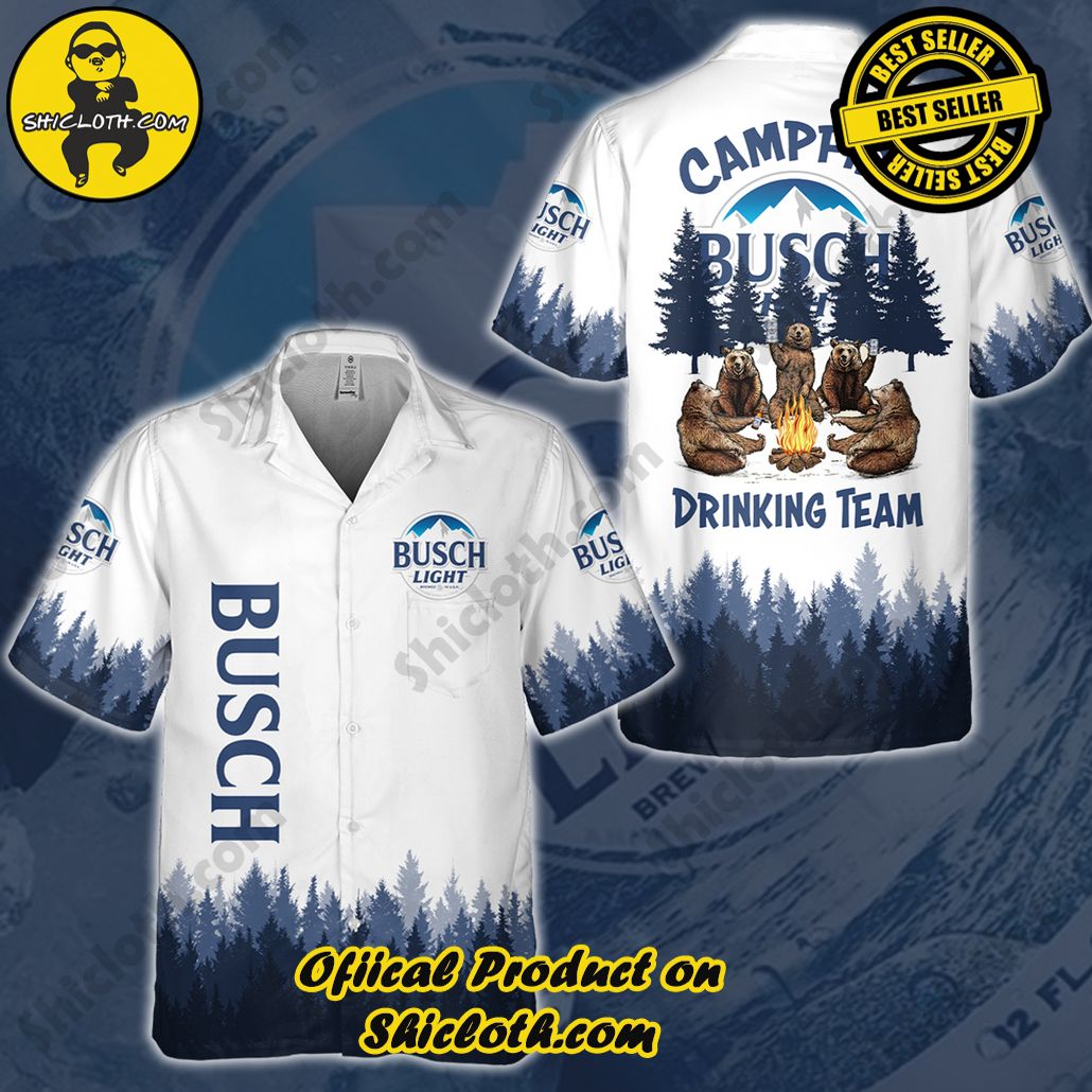 Stay Cool and Stylish: Shicloth's Tropical Button Shirt Collection 14 Busch Light Camping Hawaiian Shirt