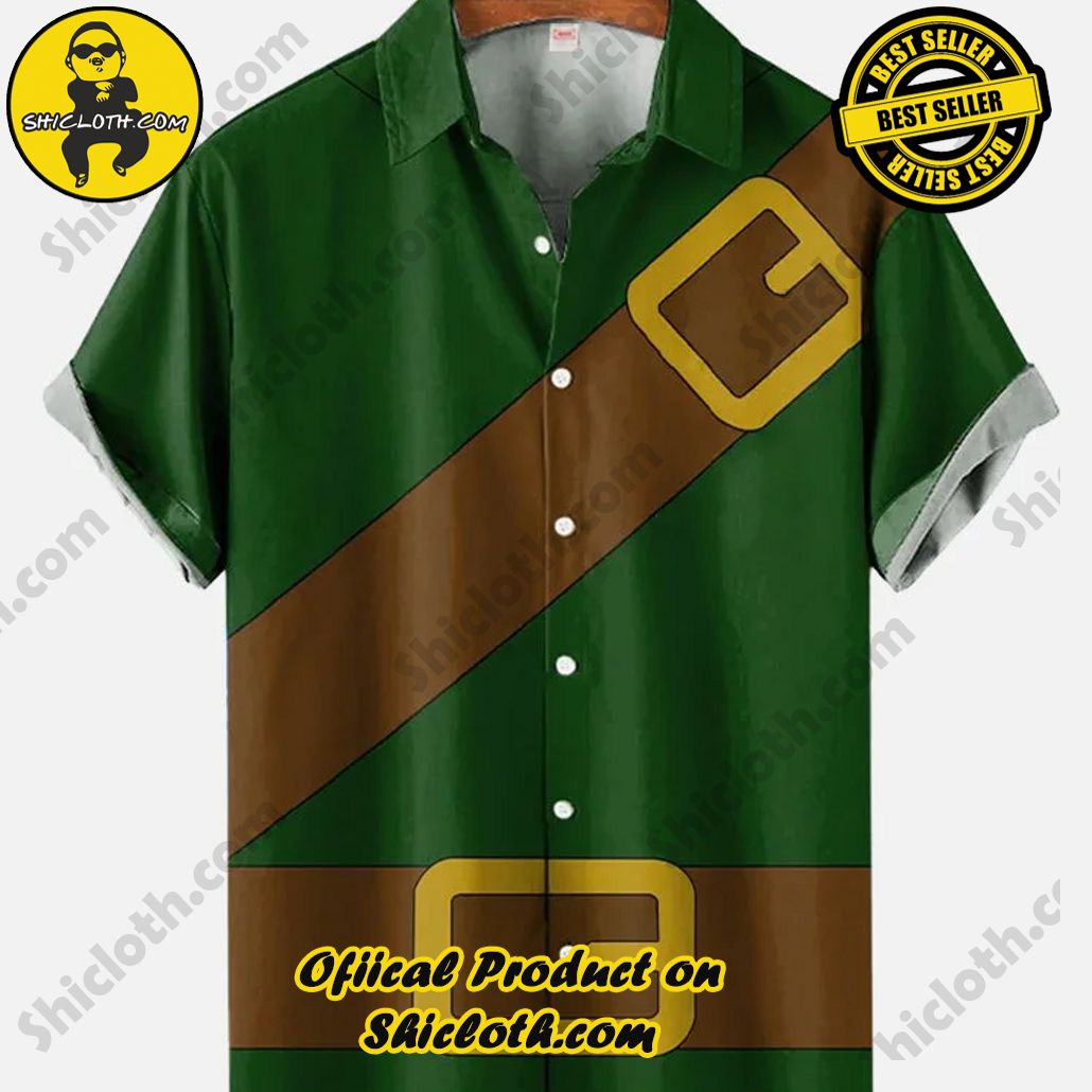 Shicloth's Tropical Elegance: Embrace Summer Vibes with Our Hawaiian Shirt and Shorts Set 18 Cartoon Costume Vintage Funny Safety Belt Printing Hawaiian Short Sleeve Shirt