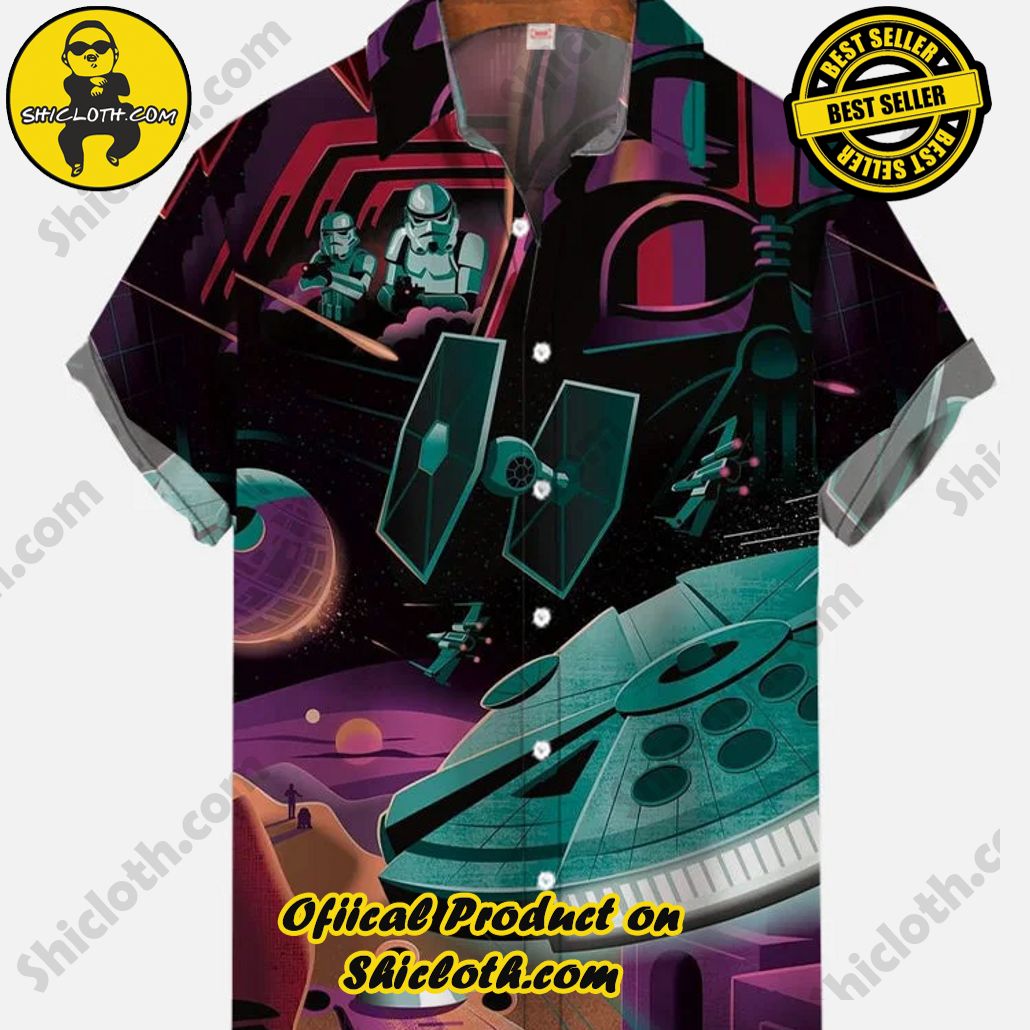 Bare the Breeze: Shiclothshop's Short Sleeve Shirts Unveiled 112 Cartoon Style Mysterious Space And Spaceship Starship Printing Short Sleeve Shirt