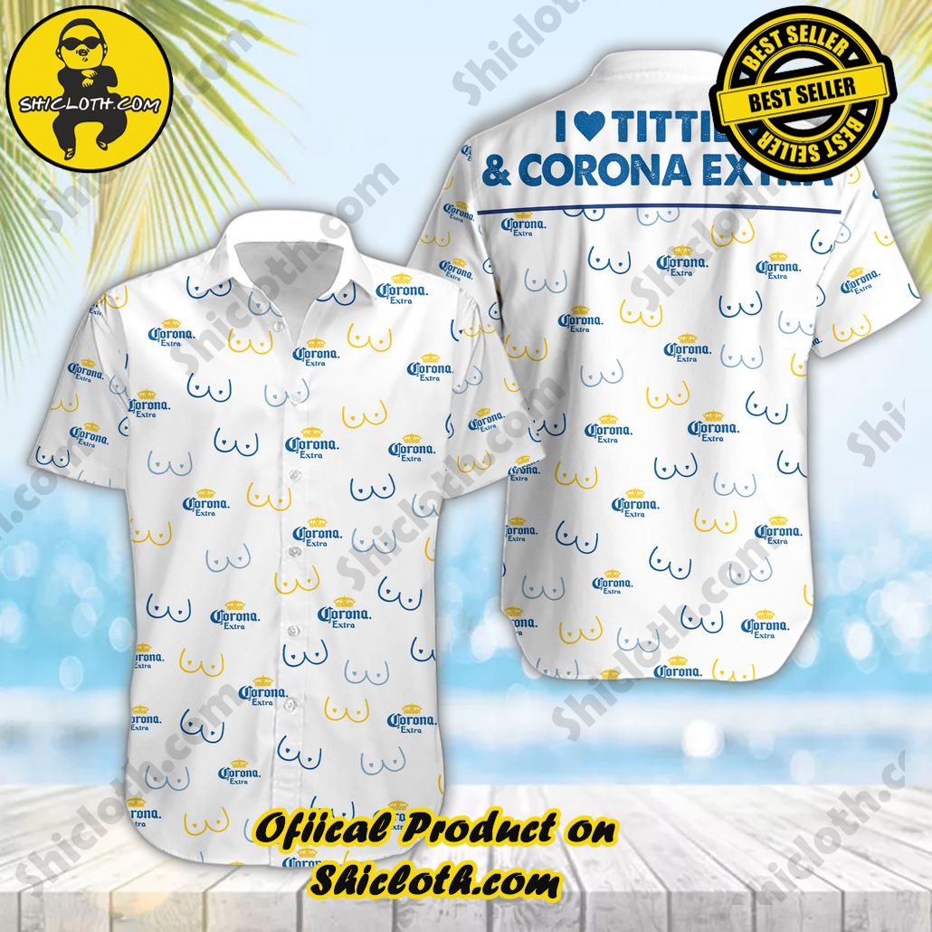 Stay Cool and Stylish: Shicloth's Tropical Button Shirt Collection 18 Corona Extra And Titties Button Shirt