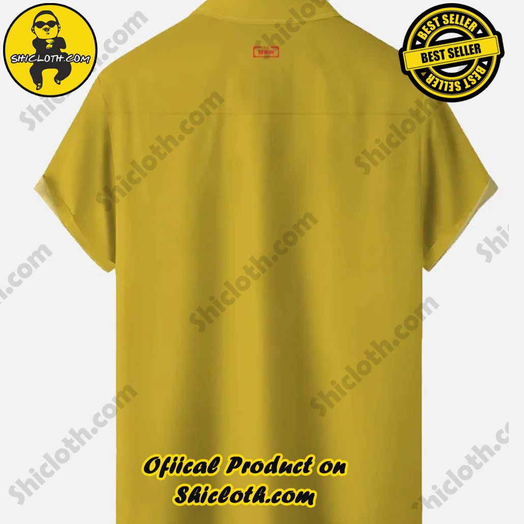 Cosplay Retro Cartoon Image Ginger Yellow And Black Matching Art Stripe Printing Short Sleeve Shirt Cosplay Retro Cartoon Image Ginger Yellow And Black Matching Art Stripe Printing Short Sleeve Shirt
