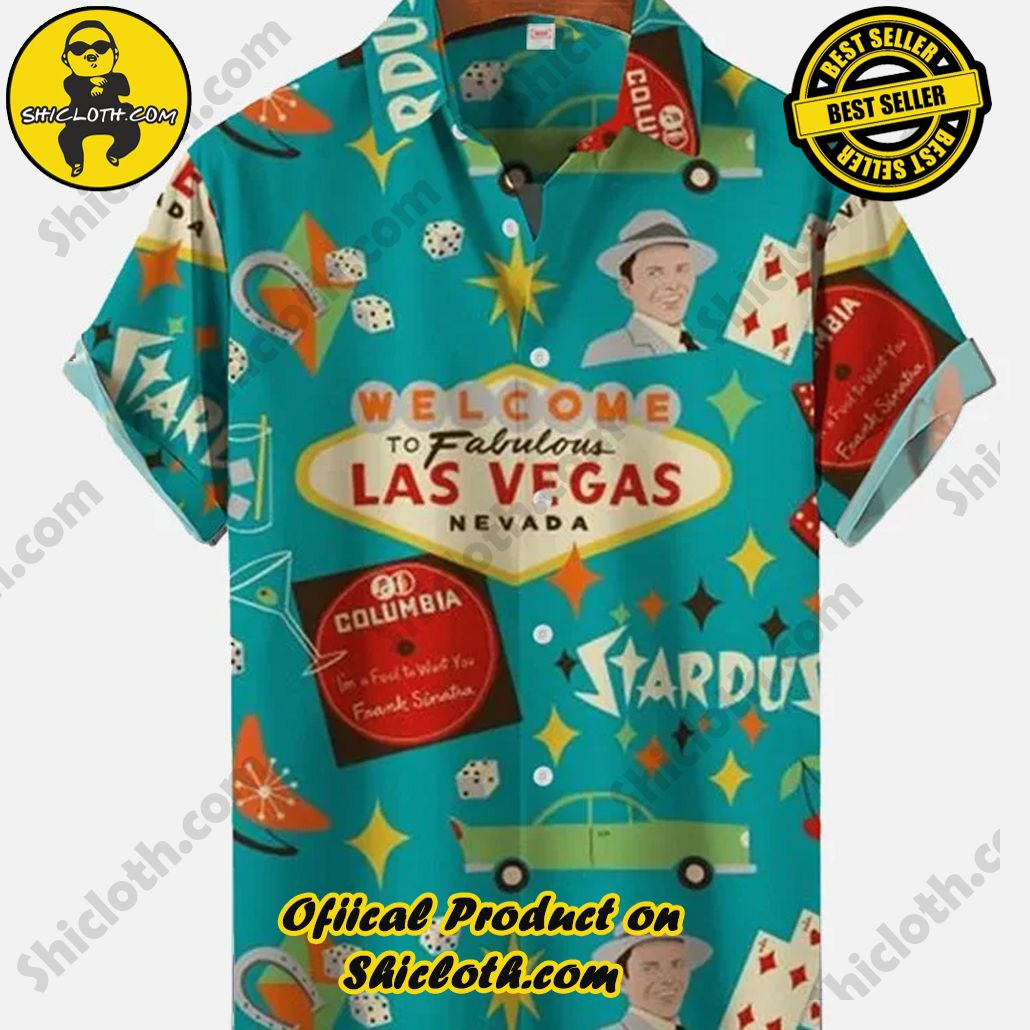 Bare the Breeze: Shiclothshop's Short Sleeve Shirts Unveiled 25 Cyan Retro Las Vegas Vacation Hawaiian Short Sleeve Shirt