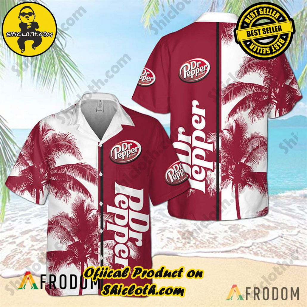 Shicloth's Tropical Elegance: Embrace Summer Vibes with Our Hawaiian Shirt and Shorts Set 102 Dr Pepper Tropical Coconut Trees Hawaiian Shirt
