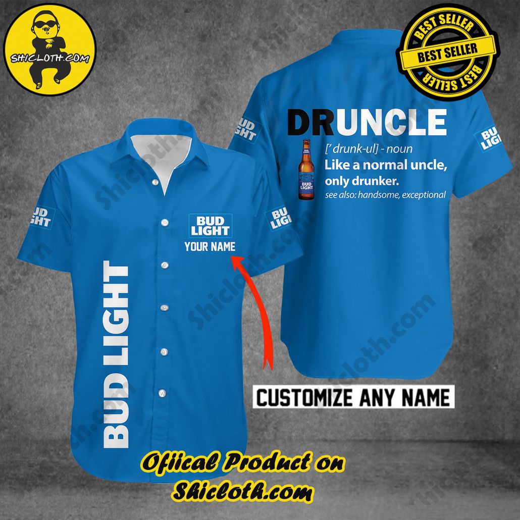 Experience Paradise: Shicloth's Tropical Flower Hawaiian Shorts 10 Druncle Bud Light Personalized Button Shirt