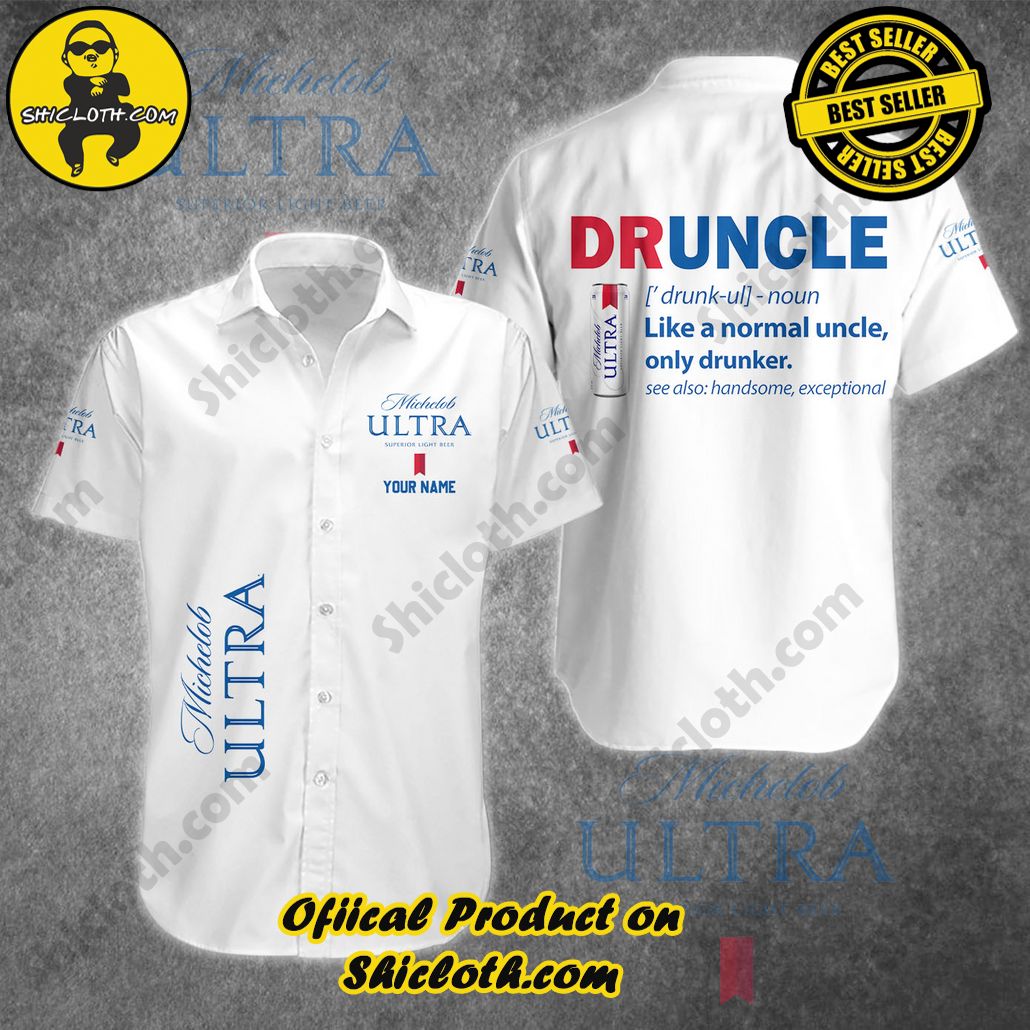 Experience Paradise: Shicloth's Tropical Flower Hawaiian Shorts 15 Druncle Michelob Ultra Personalized Button Shirt