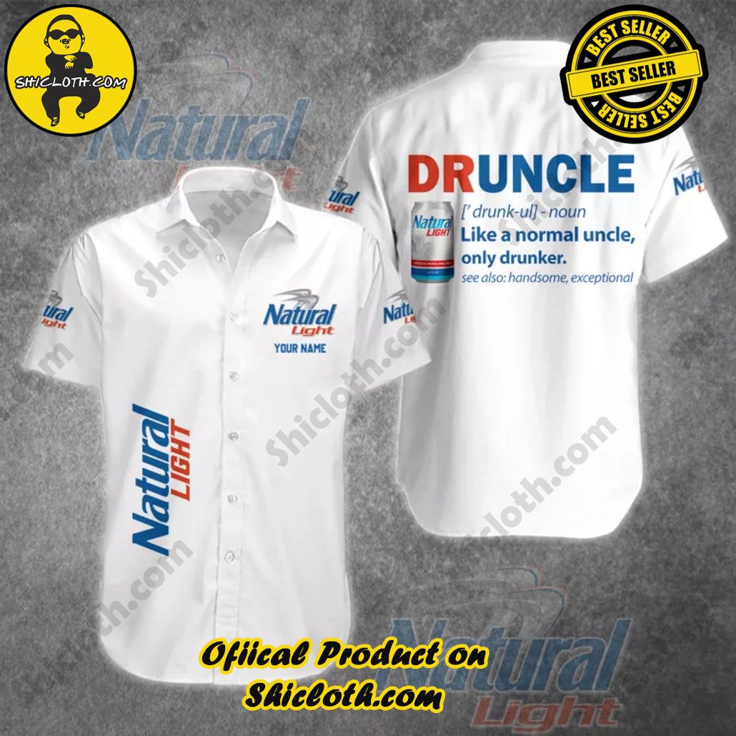 Stay Cool and Stylish: Shicloth's Tropical Button Shirt Collection 29 Druncle Natural Light Personalized Button Shirt