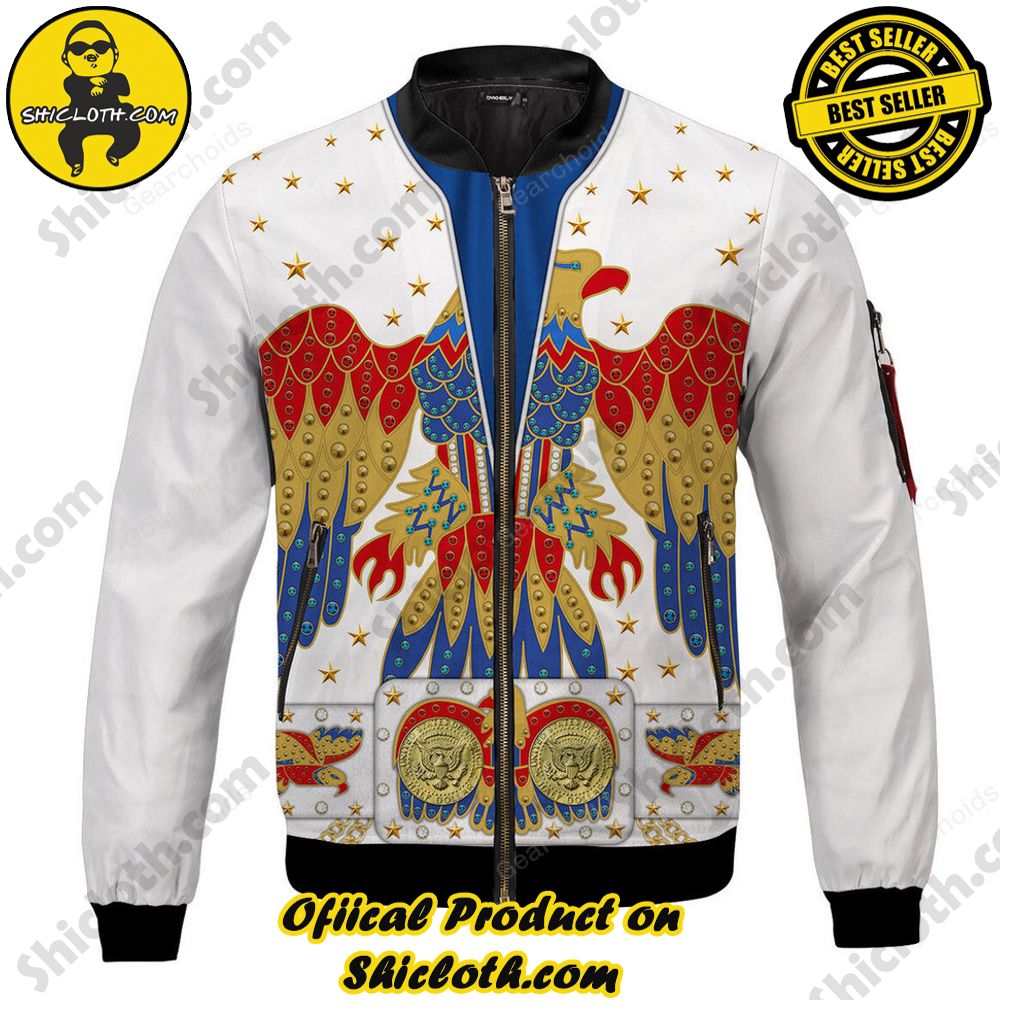 Bomber Elegance: Unveiling Shiclothshop's Timeless Jacket Marvel 8 Elvis Eagle Bomber Jacket