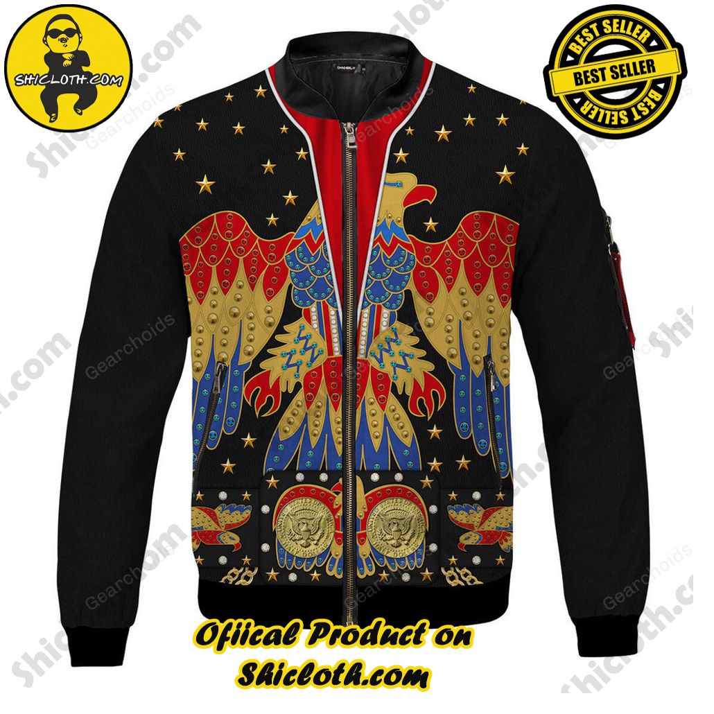Bomber Elegance: Unveiling Shiclothshop's Timeless Jacket Marvel 11 Elvis Eagle Red Bomber Jacket Version 3