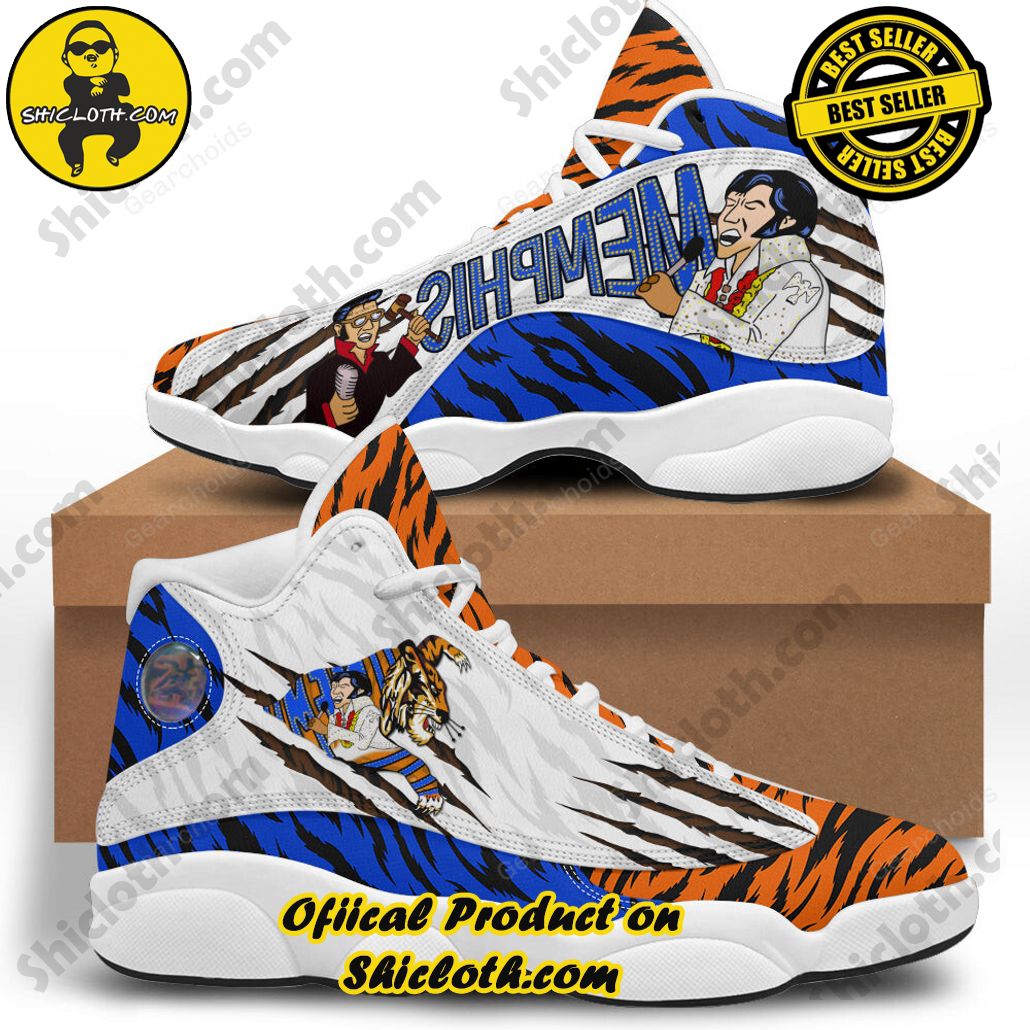 Step into Iconic Elegance: Shiclothshop's Air Jordan 13 Shoes Collection 17 Elvis Tiger Art Unisex Air Jordan 13 Shoes White