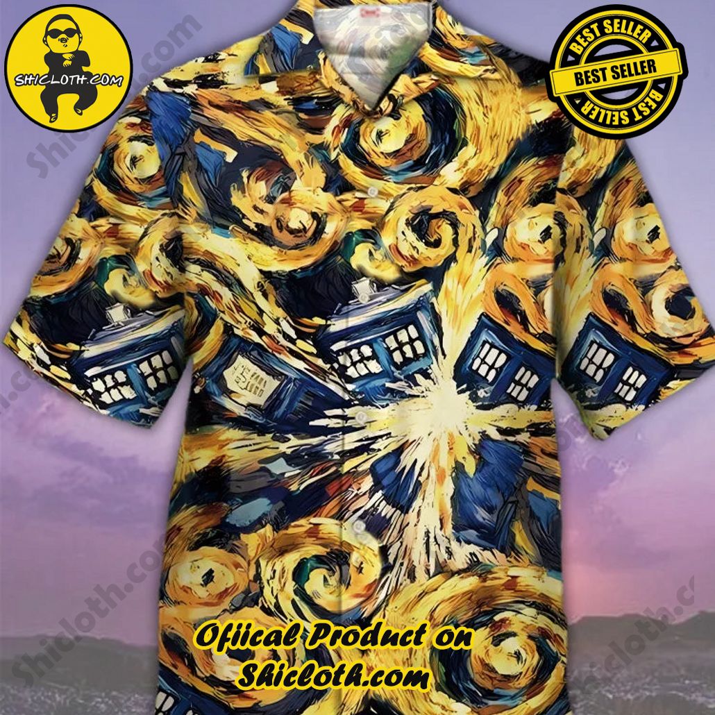 Bare the Breeze: Shiclothshop's Short Sleeve Shirts Unveiled 116 Eye-Catching Abstract Starry Night Golden Swirls And Time Travel Boxes Printing Cuban Collar Hawaiian Short Sleeve Shirt