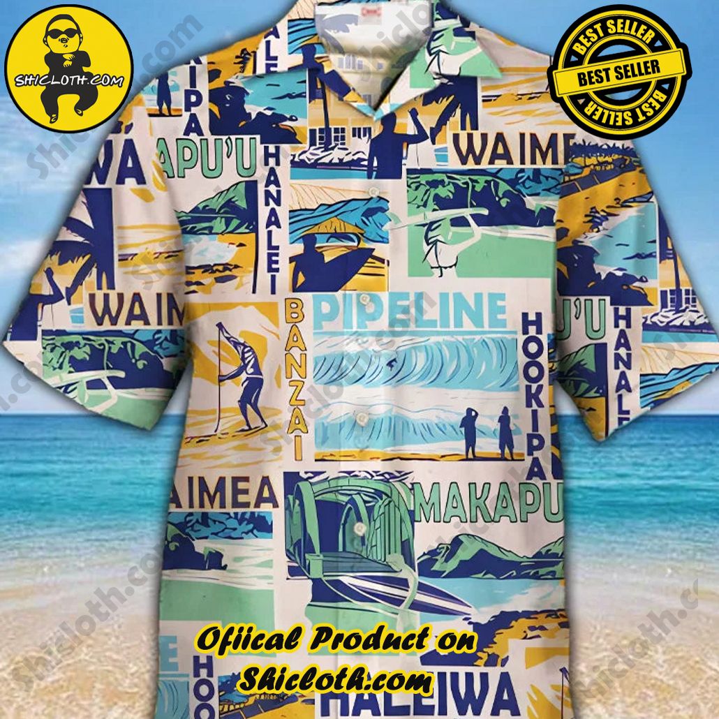 Shicloth's Tropical Elegance: Embrace Summer Vibes with Our Hawaiian Shirt and Shorts Set 25 Eye-Catching Natural Pattern Hawaii Vintage Surfing And Waves Printing Cuban Collar Hawaiian Short Sleeve Shirt