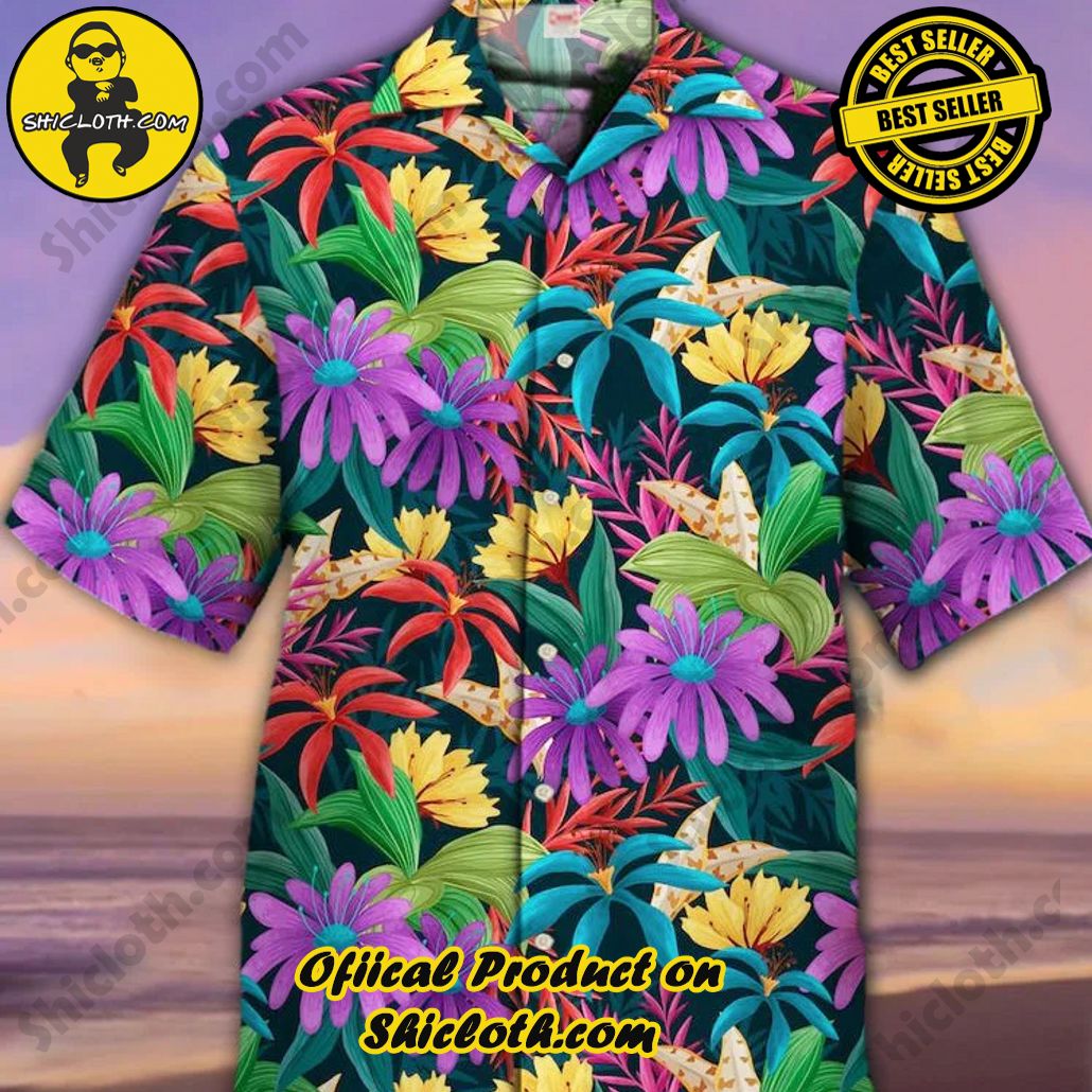 Shicloth's Tropical Elegance: Embrace Summer Vibes with Our Hawaiian Shirt and Shorts Set 26 Eye-Catching Natural Pattern Tropical Flowers Vintage Leaves Printing Cuban Collar Hawaiian Short Sleeve Shirt
