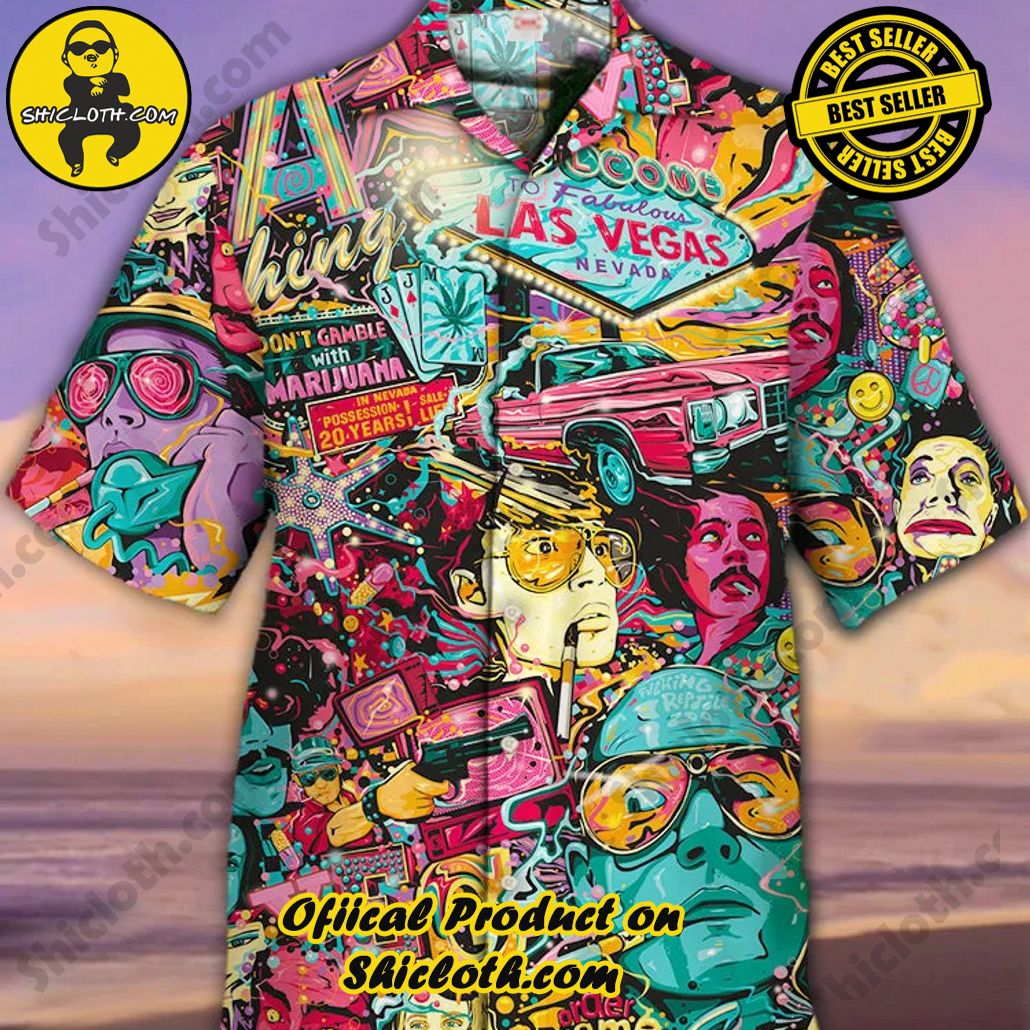 Shicloth's Tropical Elegance: Embrace Summer Vibes with Our Hawaiian Shirt and Shorts Set 33 Eye-Catching Vintage Fun Las Vegas Urban Graffiti Printing Cuban Collar Hawaiian Short Sleeve Shirt