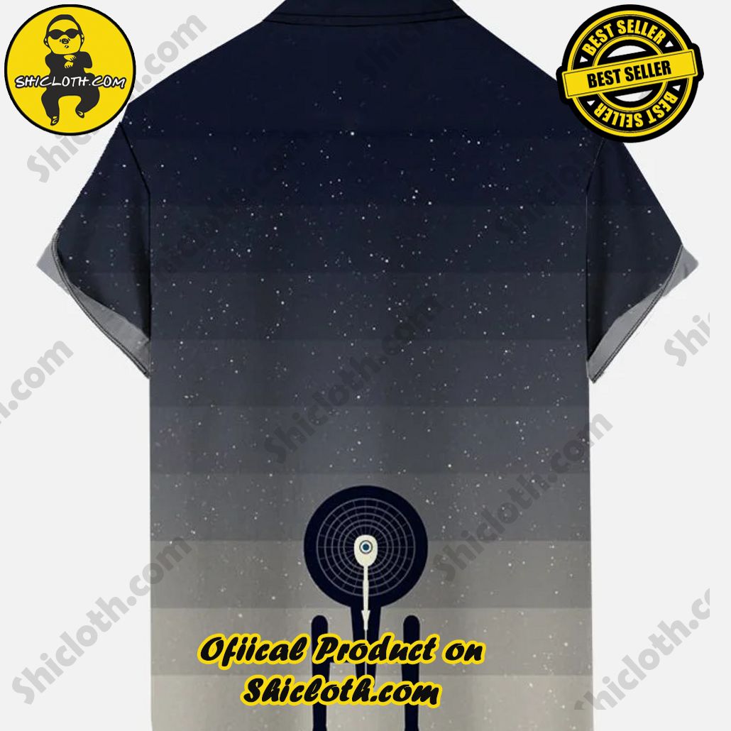Gradient Starry Night Sky Sci-Fi Interstellar Travel Spaceship Printing Breast Pocket Short Sleeve Shirt Gradient Starry Night Sky Sci-Fi Interstellar Travel Spaceship Printing Breast Pocket Short Sleeve Shirt