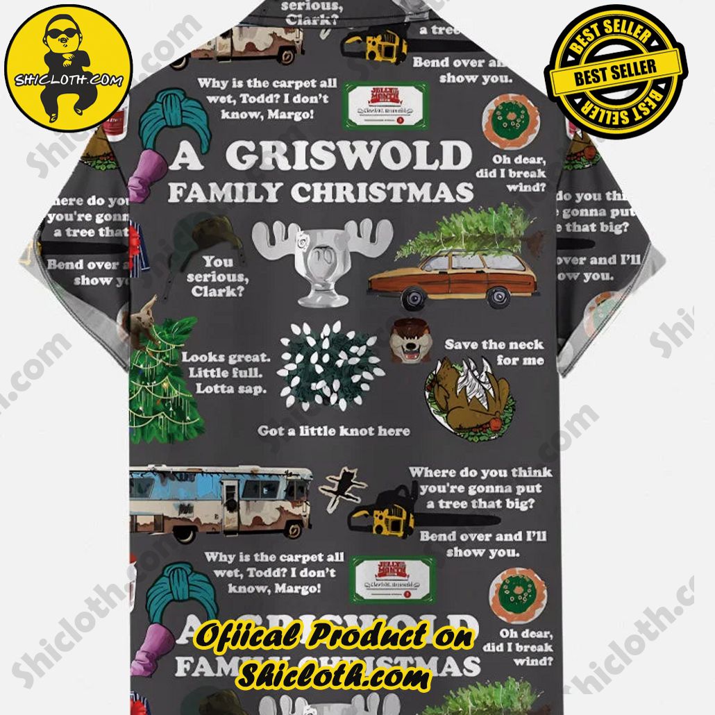 Gray Cartoon Family Christmas Decoration And Retro Car Printing Short Sleeve Shirt Gray Cartoon Family Christmas Decoration And Retro Car Printing Short Sleeve Shirt
