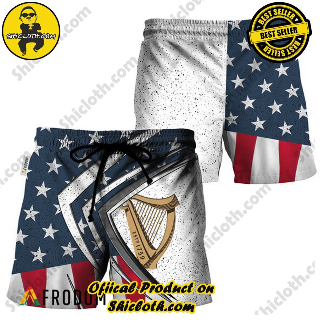 Shicloth's Tropical Elegance: Embrace Summer Vibes with Our Hawaiian Shirt and Shorts Set 123 Guinness Beer Fourth Of July Esports Hawaiian Shorts