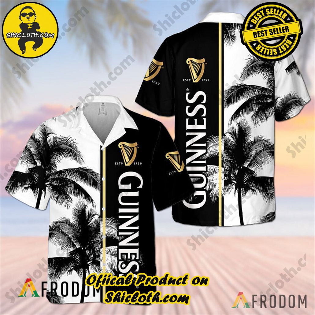 Shicloth's Tropical Elegance: Embrace Summer Vibes with Our Hawaiian Shirt and Shorts Set 124 Guinness Beer Tropical Coconut Trees Hawaiian Shirt