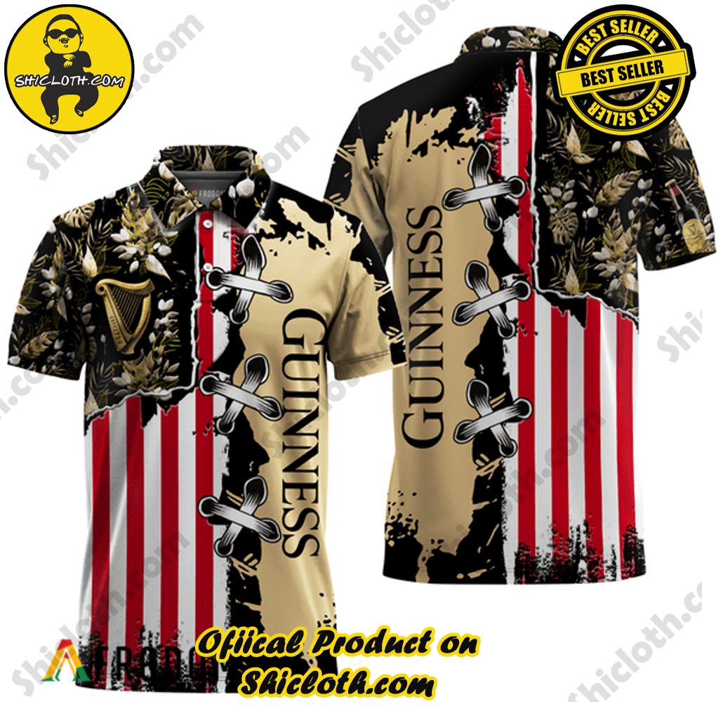 Shicloth's Tropical Elegance: Embrace Summer Vibes with Our Hawaiian Shirt and Shorts Set 126 Guinness Fourth Of July Hawaiian Polo Shirt