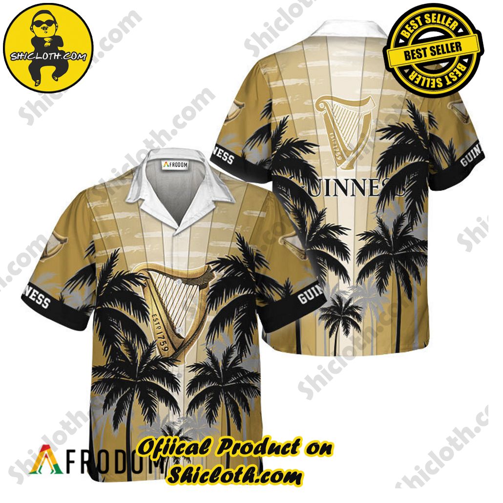 Shicloth's Tropical Elegance: Embrace Summer Vibes with Our Hawaiian Shirt and Shorts Set 127 Guinness Tropical Coconut Palms Hawaiian Shirt