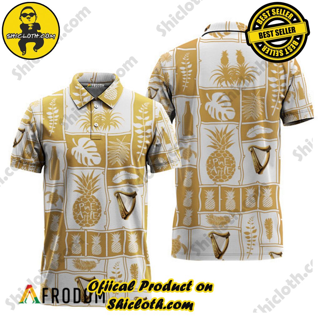 Shicloth's Tropical Elegance: Embrace Summer Vibes with Our Hawaiian Shirt and Shorts Set 129 Guinness Tropical Pineapple Hawaiian Polo Shirt