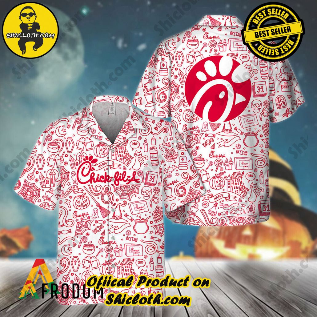 Shicloth's Tropical Elegance: Embrace Summer Vibes with Our Hawaiian Shirt and Shorts Set 133 Happy Halloween Doodle Art Chick-fil-A Hawaiian Shirt