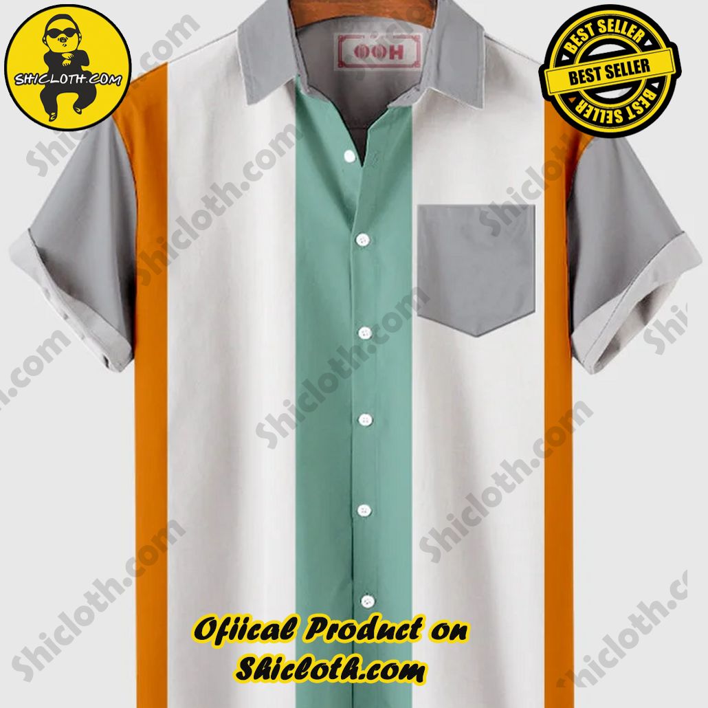 Sway into Summer Bliss with Shiclothshop's Tropical Elegance: The Hawaiian Shirt Collection 33 HOO White & Green Contrasting Color Design Men's Hawaiian Shirt And Short