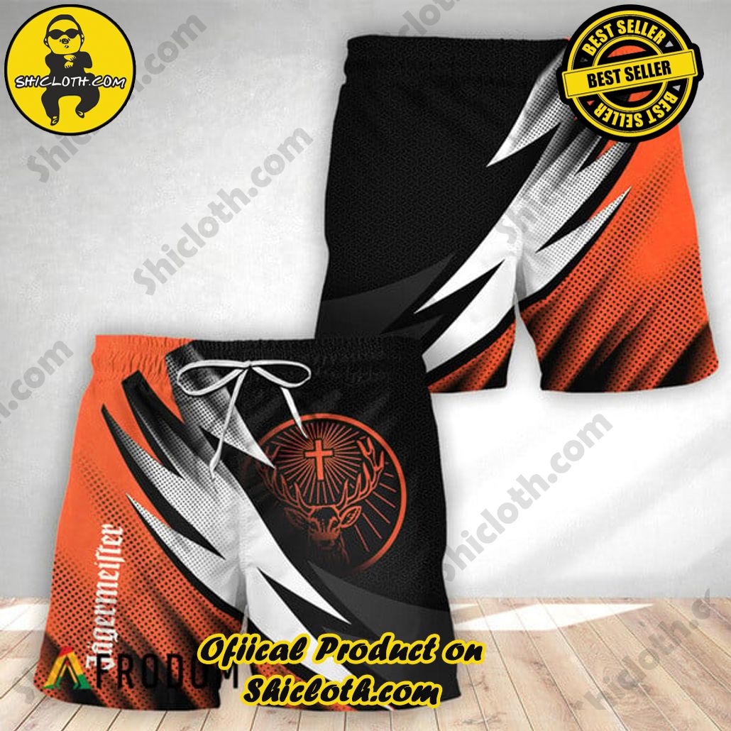 Experience Paradise: Shicloth's Tropical Flower Hawaiian Shorts 20 Jagermeister Esport Gaming Hawaiian Shorts