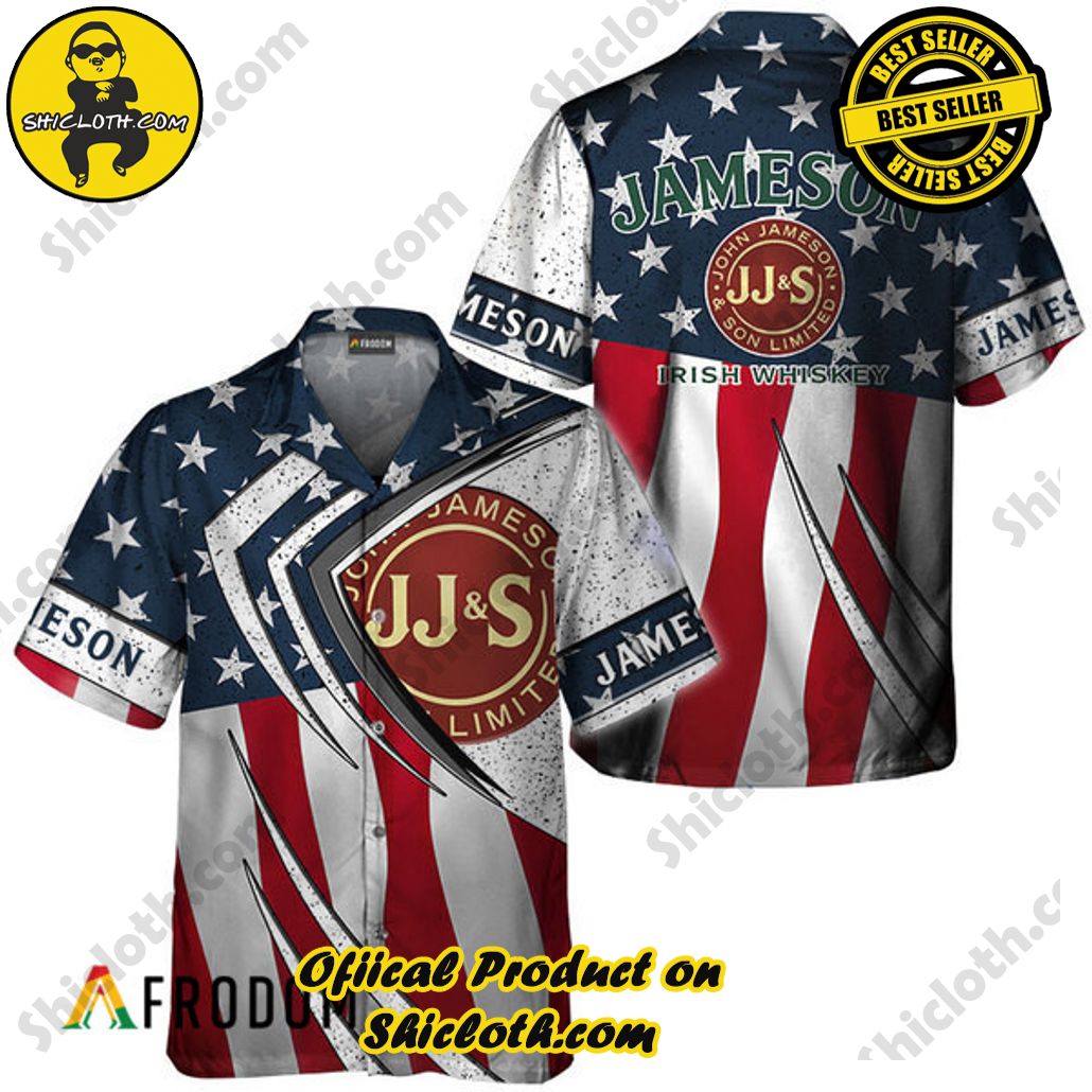 Shicloth's Tropical Elegance: Embrace Summer Vibes with Our Hawaiian Shirt and Shorts Set 139 Jameson Fourth Of July Esports Hawaiian Shirt