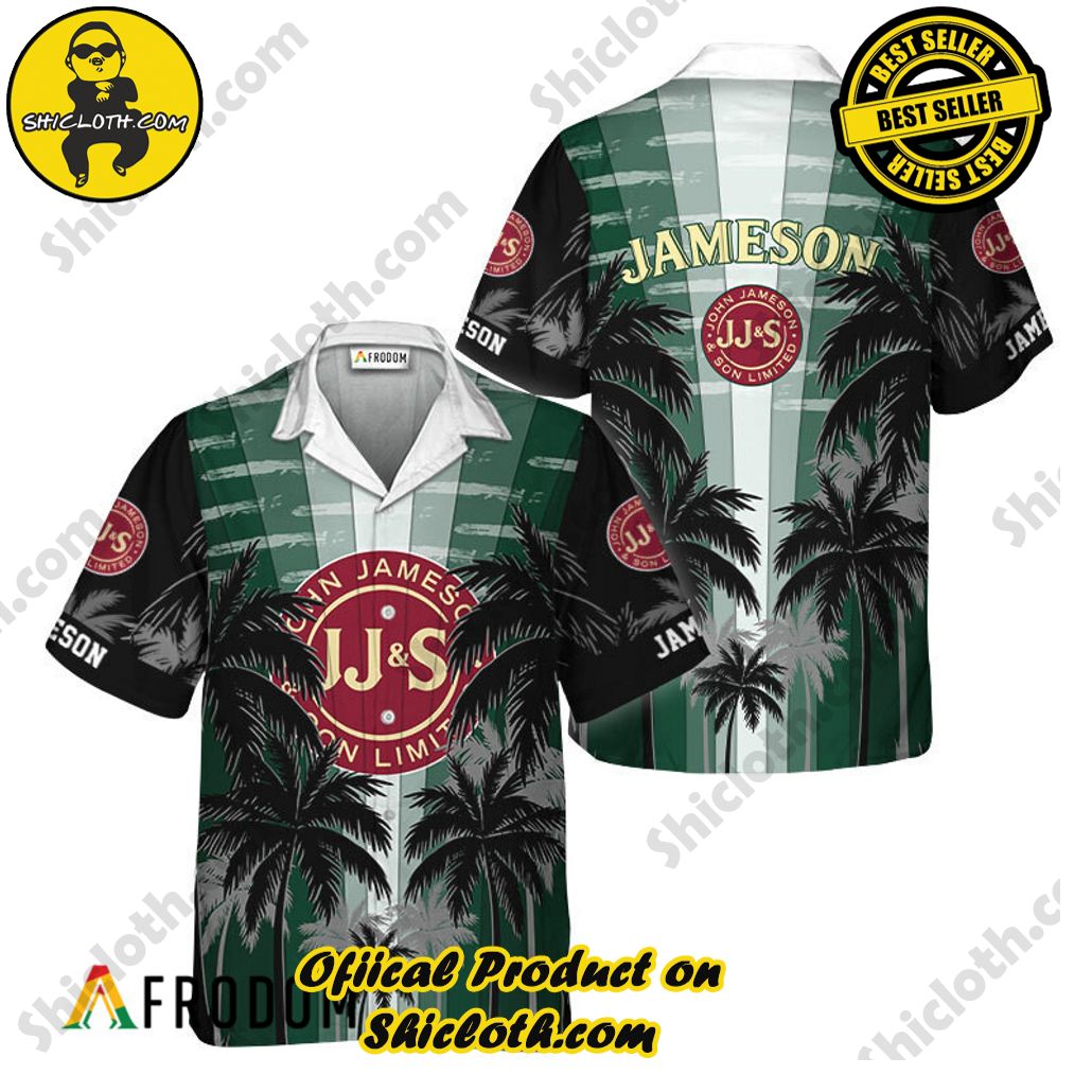 Shicloth's Tropical Elegance: Embrace Summer Vibes with Our Hawaiian Shirt and Shorts Set 142 Jameson Tropical Coconut Palms Hawaiian Shirt