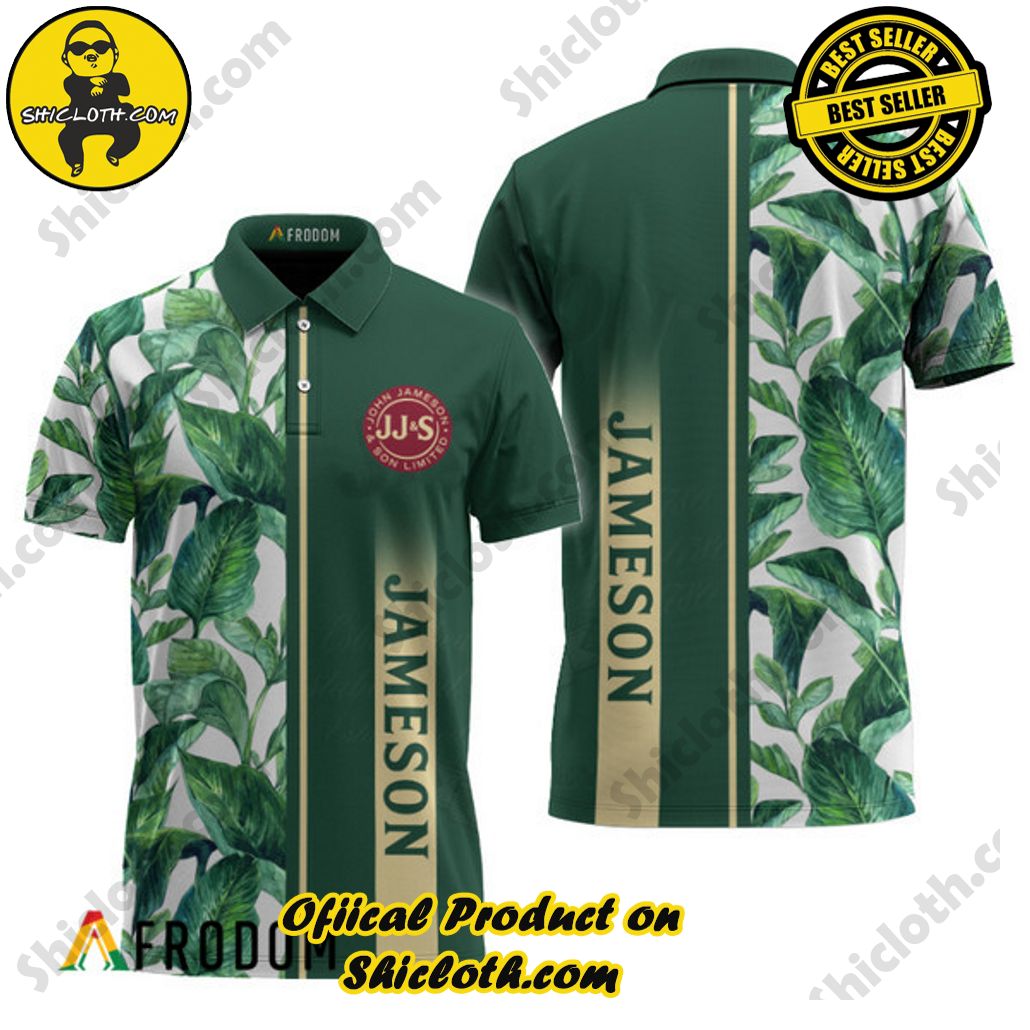 Shicloth's Tropical Elegance: Embrace Summer Vibes with Our Hawaiian Shirt and Shorts Set 145 Jameson Whiskey Tropical Palm Hawaiian Polo Shirt