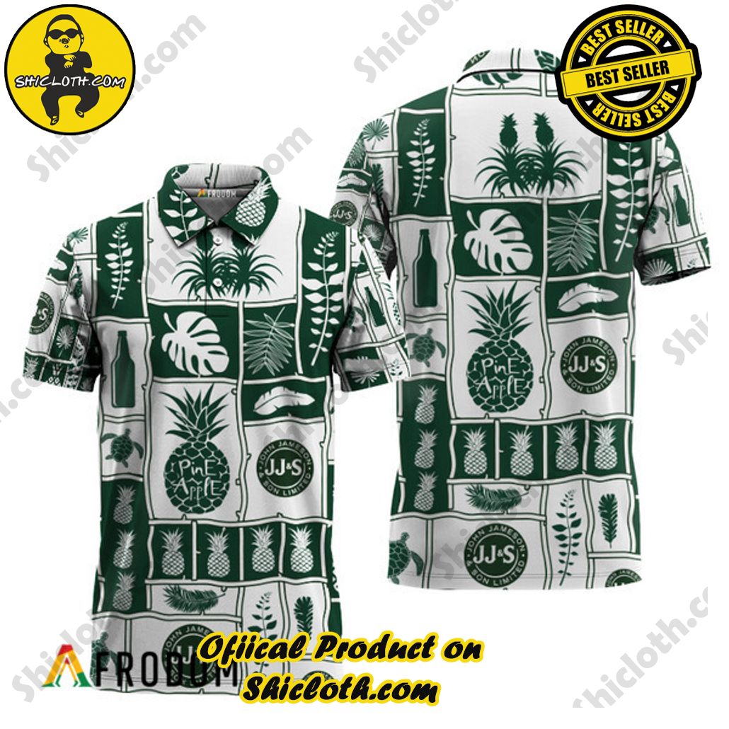 Shicloth's Tropical Elegance: Embrace Summer Vibes with Our Hawaiian Shirt and Shorts Set 146 Jameson Whiskey Tropical Pineapple Hawaiian Polo Shirt