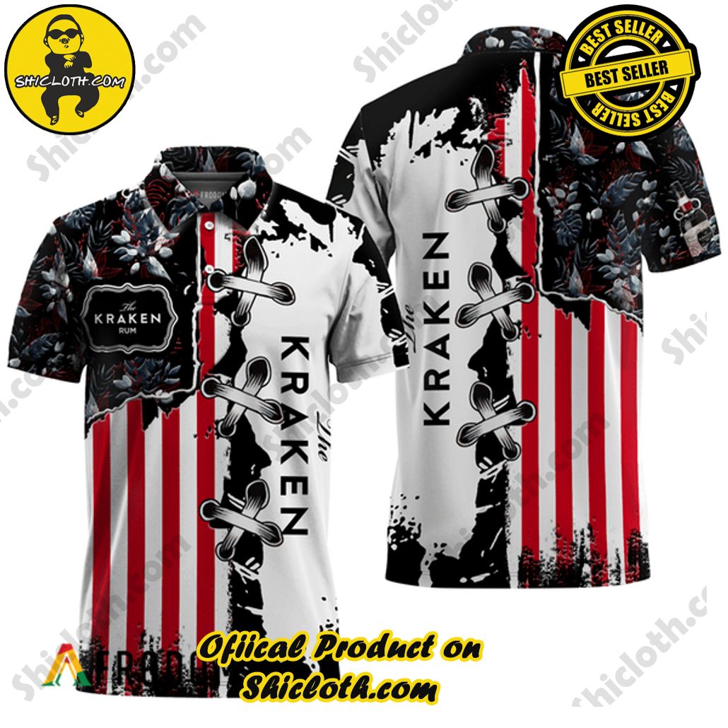 Shicloth's Tropical Elegance: Embrace Summer Vibes with Our Hawaiian Shirt and Shorts Set 158 Kraken Rum Fourth Of July Hawaiian Polo Shirt