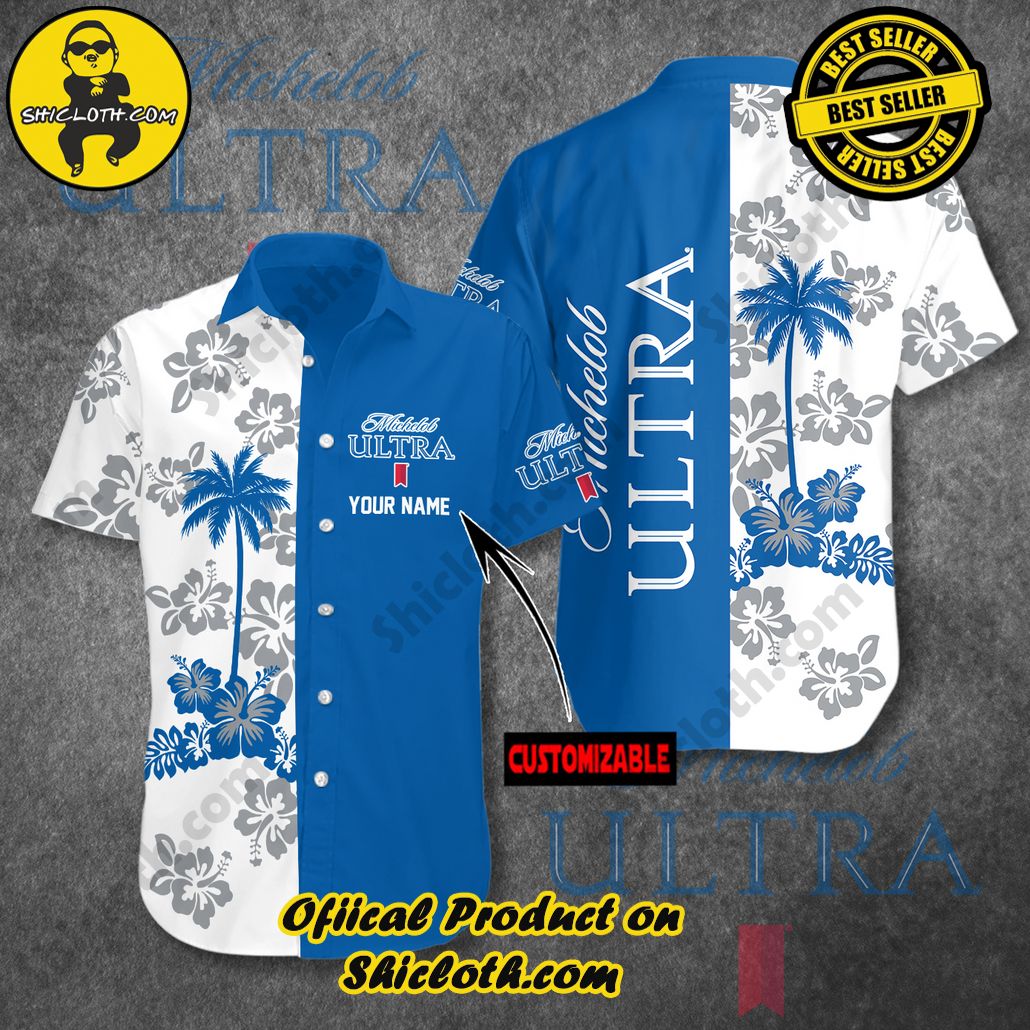 Stay Cool and Stylish: Shicloth's Tropical Button Shirt Collection 45 Michelob Ultra Custom Name Hawaiian Shirt