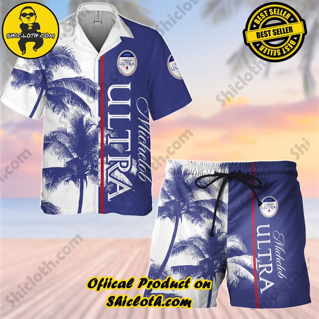 Stay Cool and Stylish: Shicloth's Tropical Button Shirt Collection 47 Michelob Ultra Hawaiian Shirt