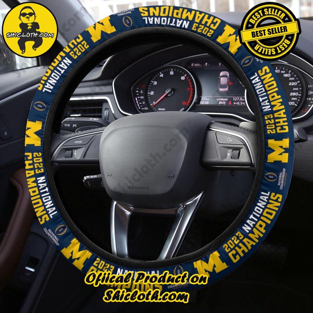 Michigan Wolverines Football Steering Wheel Cover Version 1 Michigan Wolverines Football Steering Wheel Cover Version 1