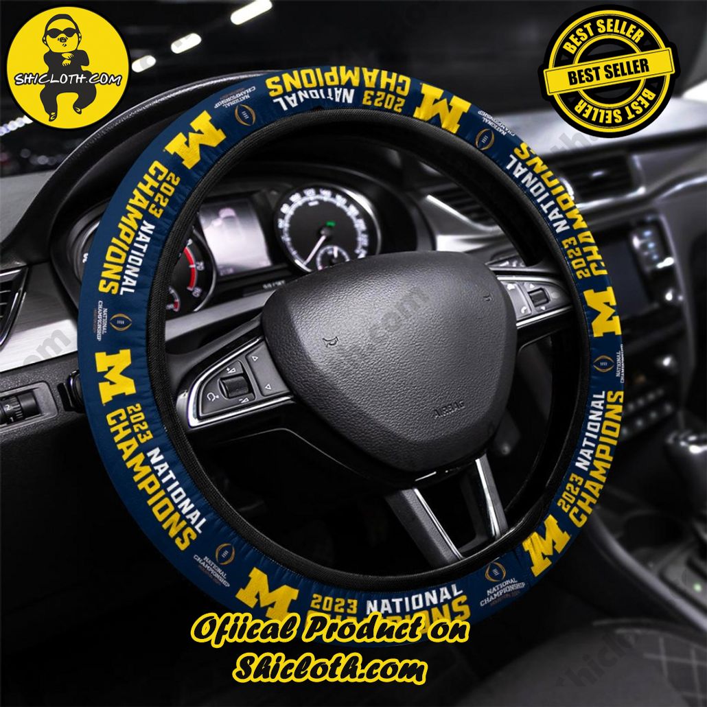 Michigan Wolverines Football Steering Wheel Cover Version 1 Michigan Wolverines Football Steering Wheel Cover Version 1