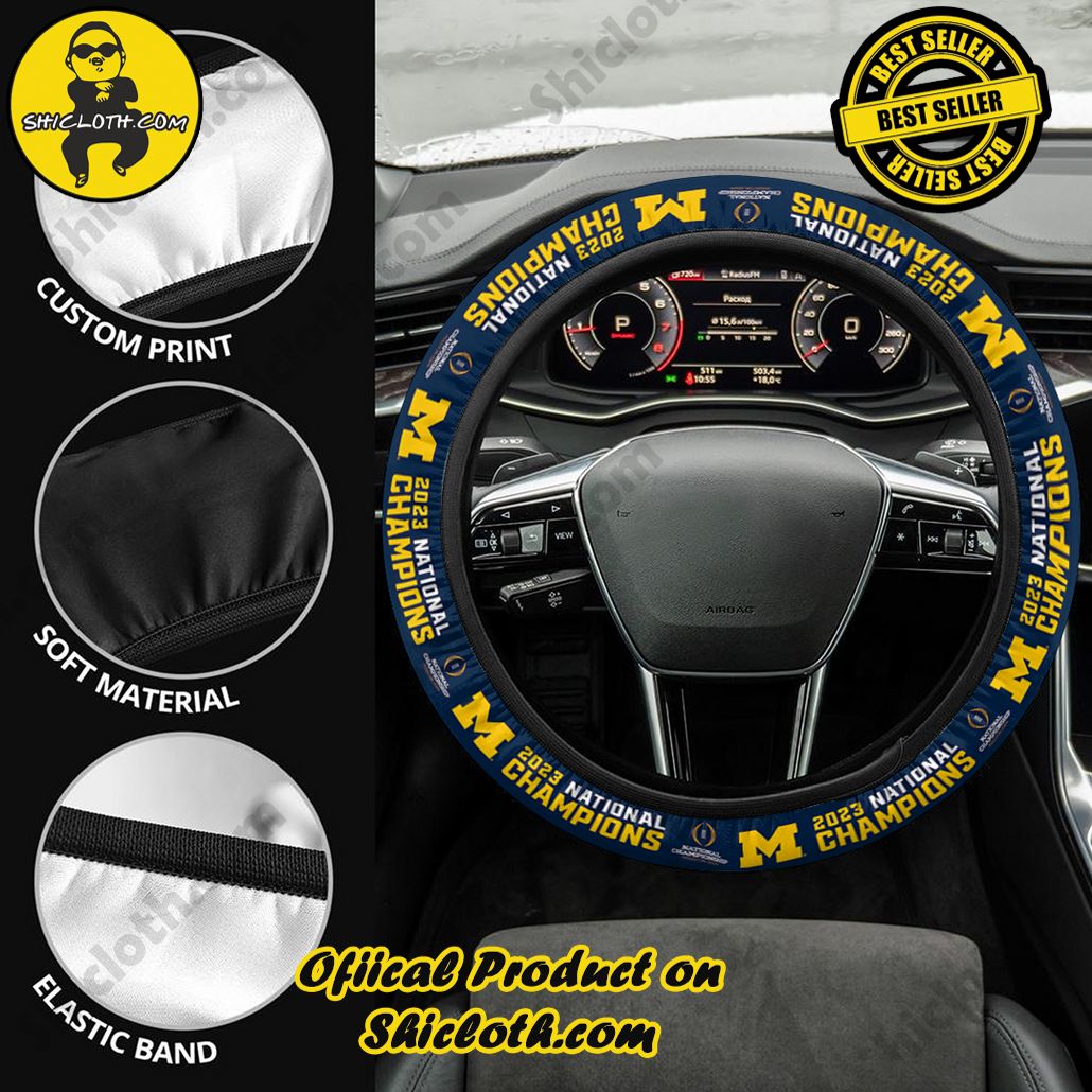 Michigan Wolverines Football Steering Wheel Cover Version 1 Michigan Wolverines Football Steering Wheel Cover Version 1
