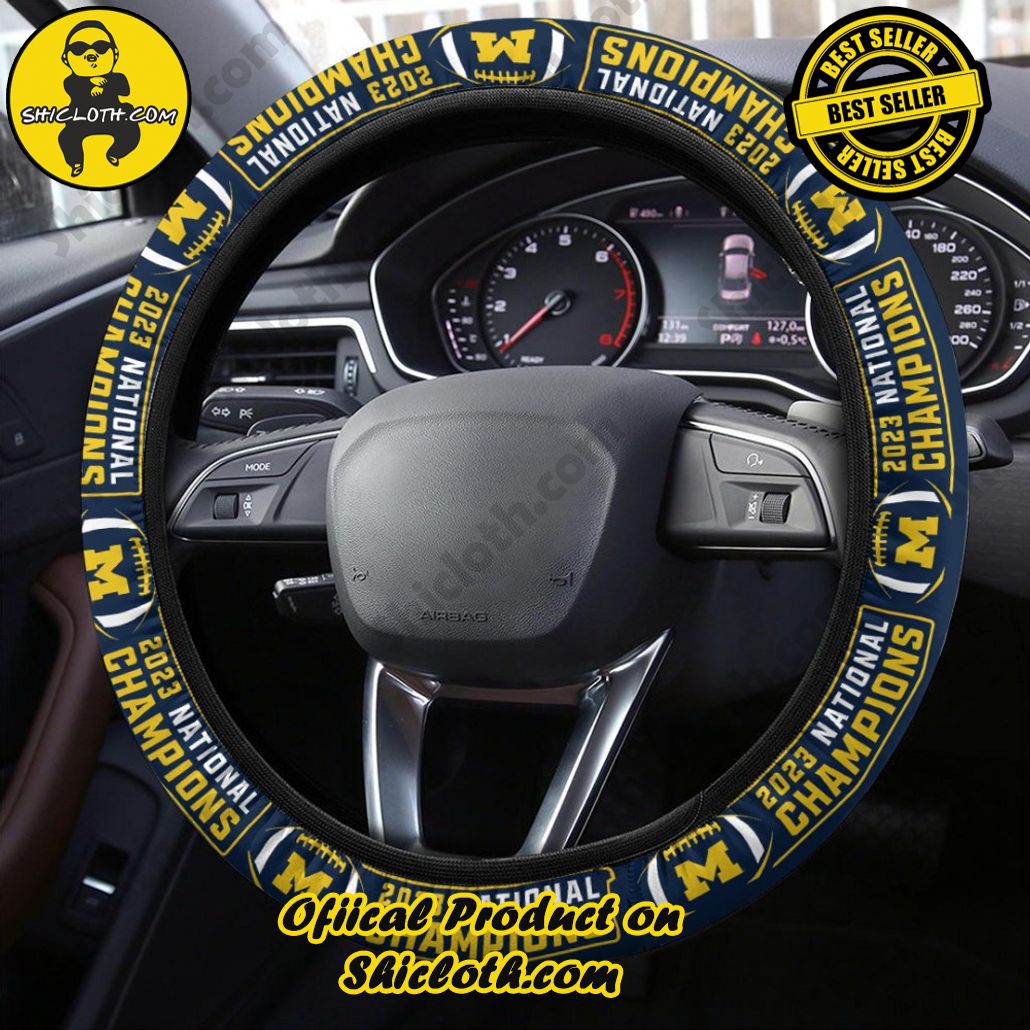 Michigan Wolverines Football Steering Wheel Cover Version 2 Michigan Wolverines Football Steering Wheel Cover Version 2