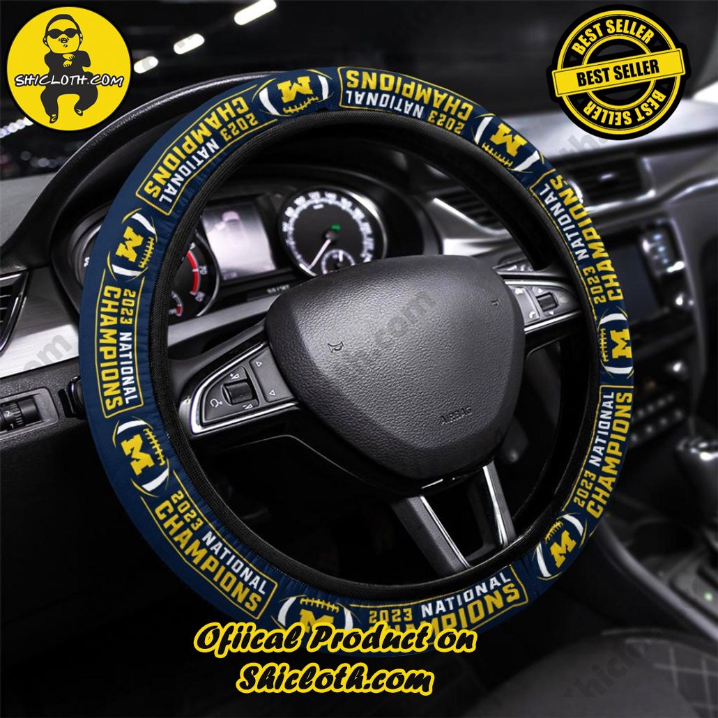 Michigan Wolverines Football Steering Wheel Cover Version 2 Michigan Wolverines Football Steering Wheel Cover Version 2