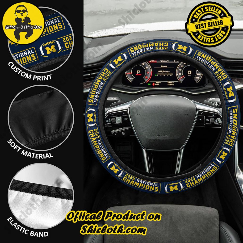 Michigan Wolverines Football Steering Wheel Cover Version 2 Michigan Wolverines Football Steering Wheel Cover Version 2