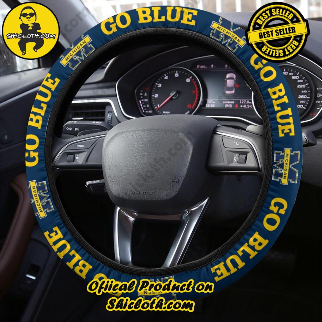 Michigan Wolverines Football Steering Wheel Cover Version 4 Michigan Wolverines Football Steering Wheel Cover Version 4