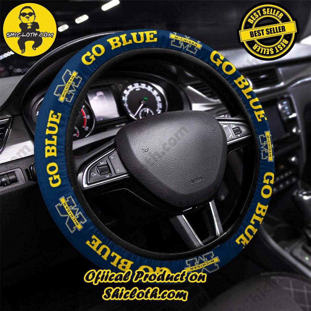 Michigan Wolverines Football Steering Wheel Cover Version 4 Michigan Wolverines Football Steering Wheel Cover Version 4